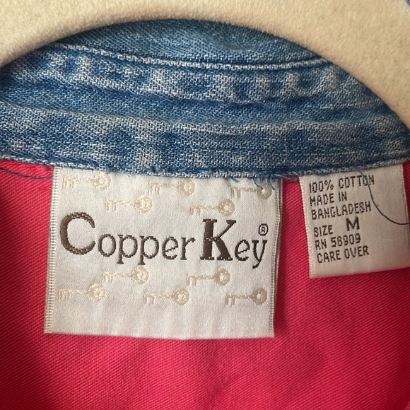 Vintage Copper Key cotton sleeveless button down blouse - Picture 4 of 6